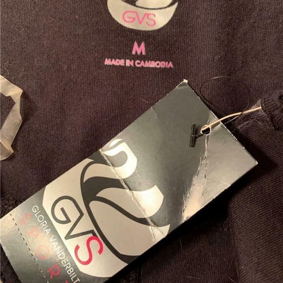 Gloria Vanderbilt M Black Print Scoop Neck Curved Hem Tank Top - Picture 6 of 7